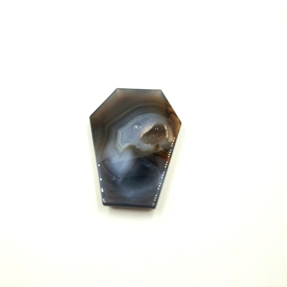 Druzy Agate Coffin Polished Banded Agate Slab
